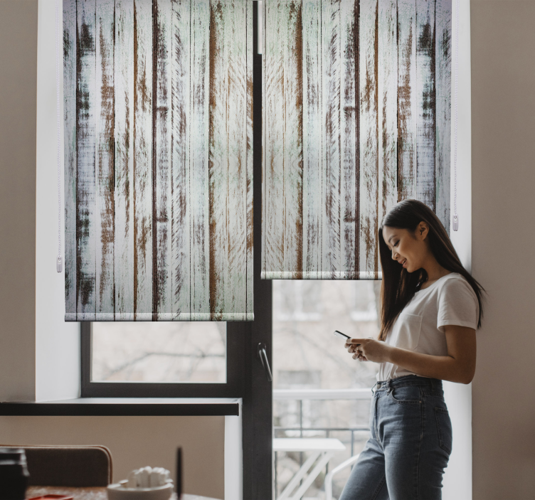 Estore com Textura de Madeira Desgastada - TenStickers