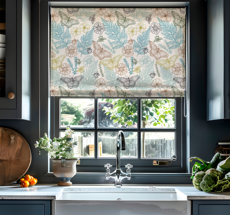 Estore de rolo borboleta florais - TenStickers