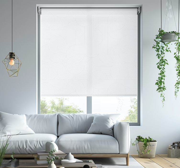 Estore branco padrão de listras - TenStickers