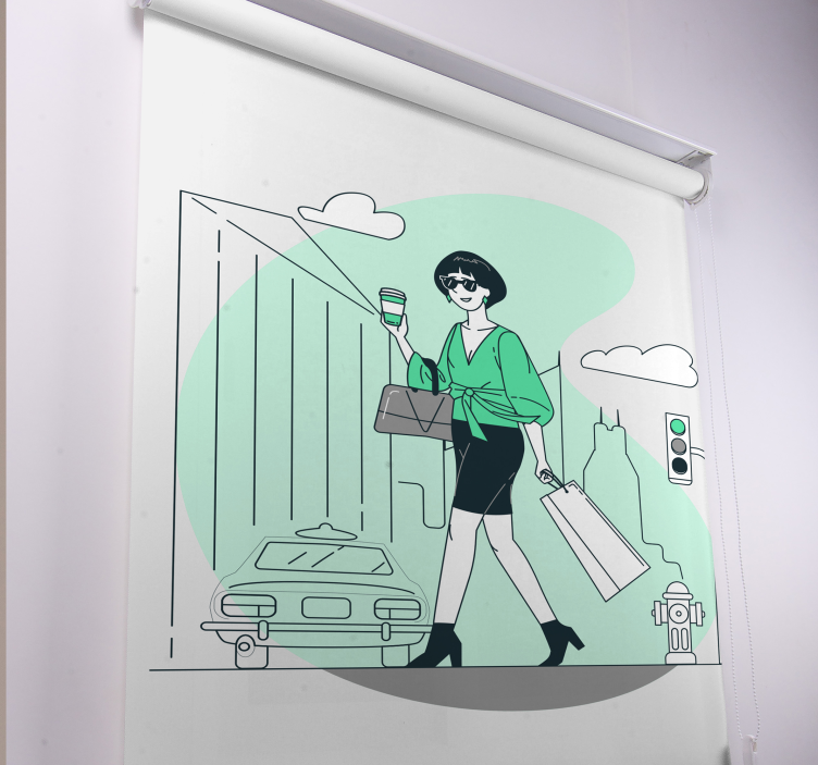 Estore de rolo com frases vida elegante na cidade - TenStickers