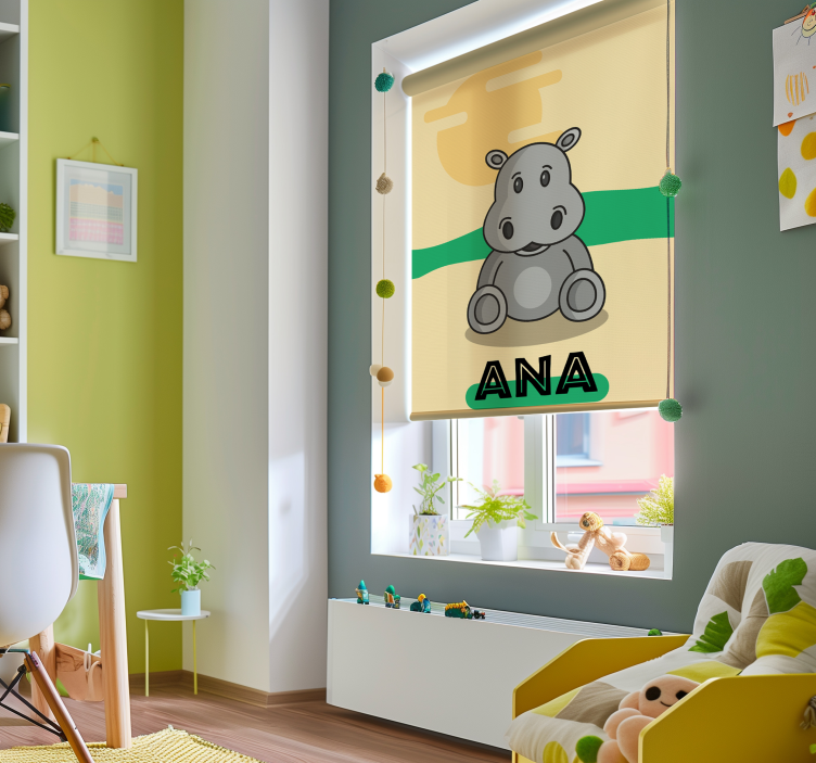 Estore de rolo animais variados hipopótamo personalizável - TenStickers
