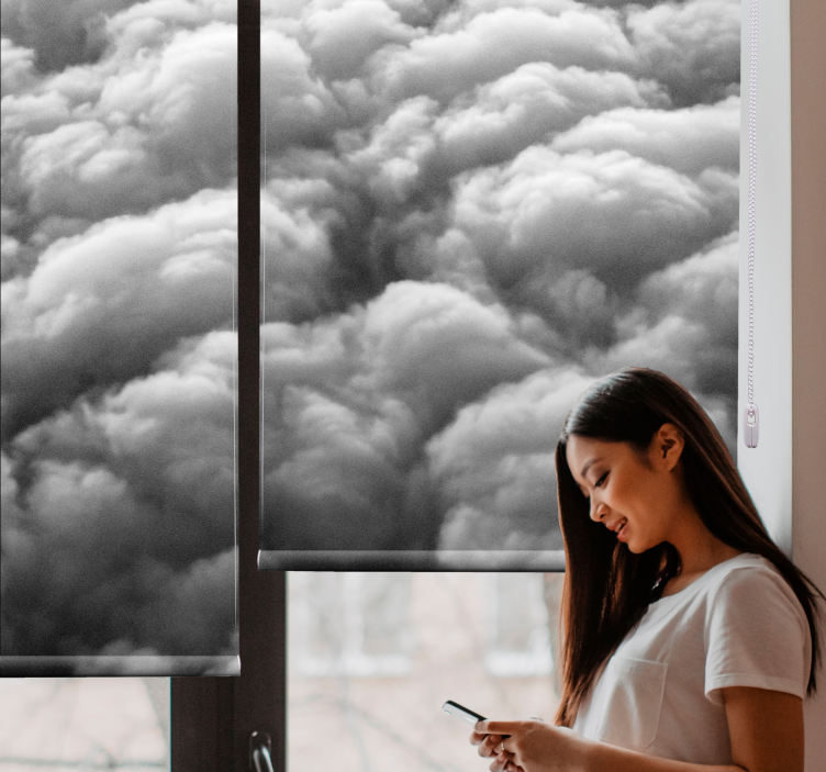 Estore de rolo de nuvens padrão fofo - TenStickers