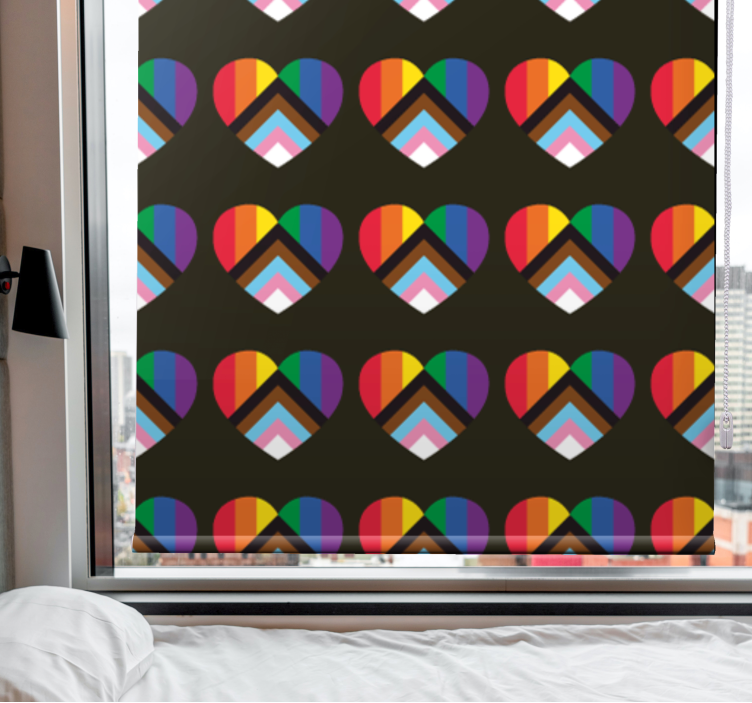 Estore de rolo divertidos padrão de coração vibrante - TenStickers