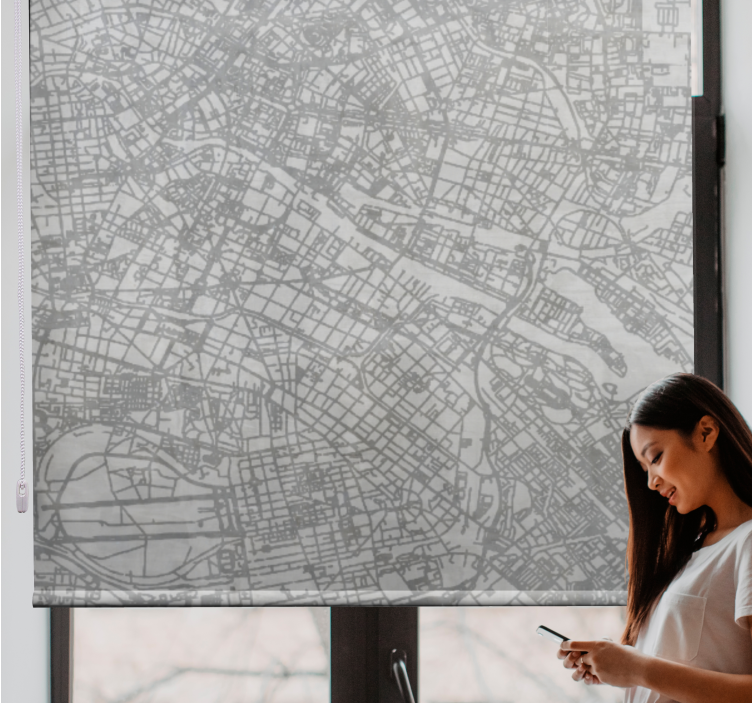 Estore de rolo original contorno de mapa da cidade - TenStickers