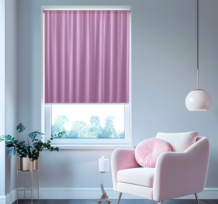 Estore de rolo e cortinas onduladas rosa - TenStickers