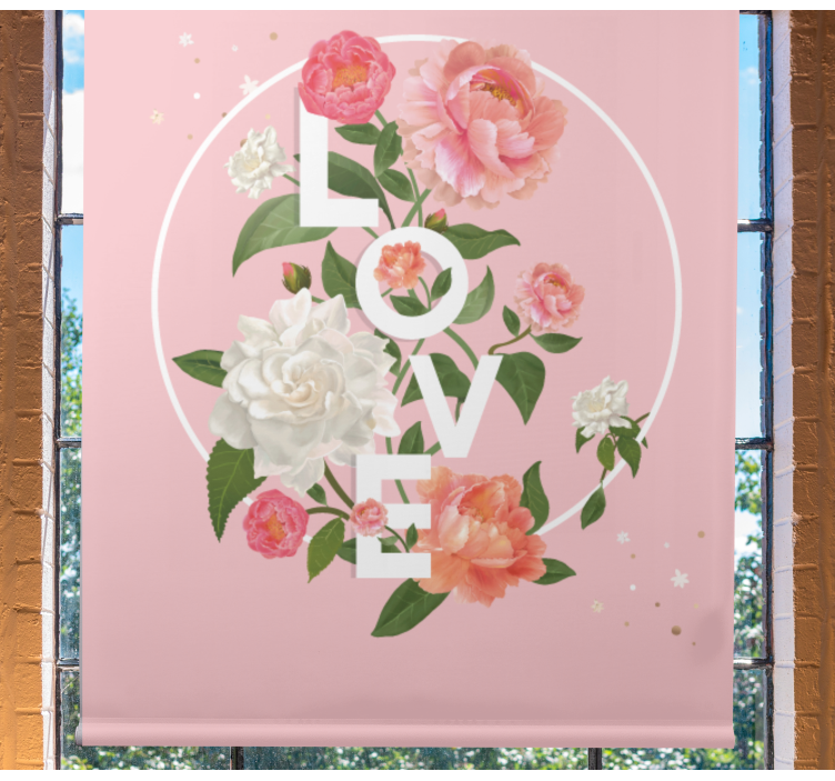 Estore de rolo romântico amo design floral - TenStickers
