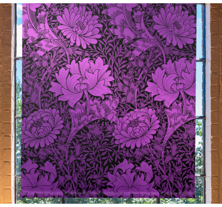 Estore de rolo florais motivo botânico roxo - TenStickers