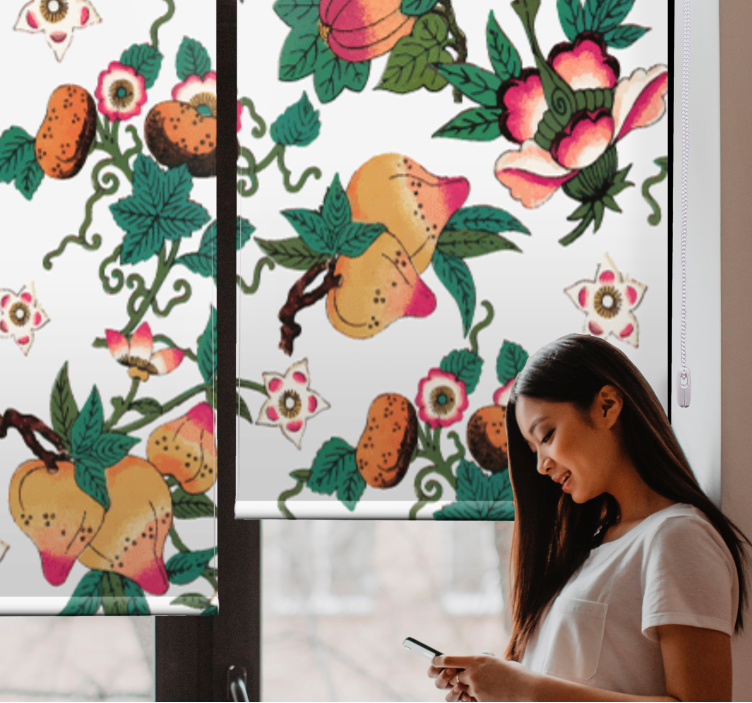Estore de rolo flores e plantas fruta exuberante e floral - TenStickers