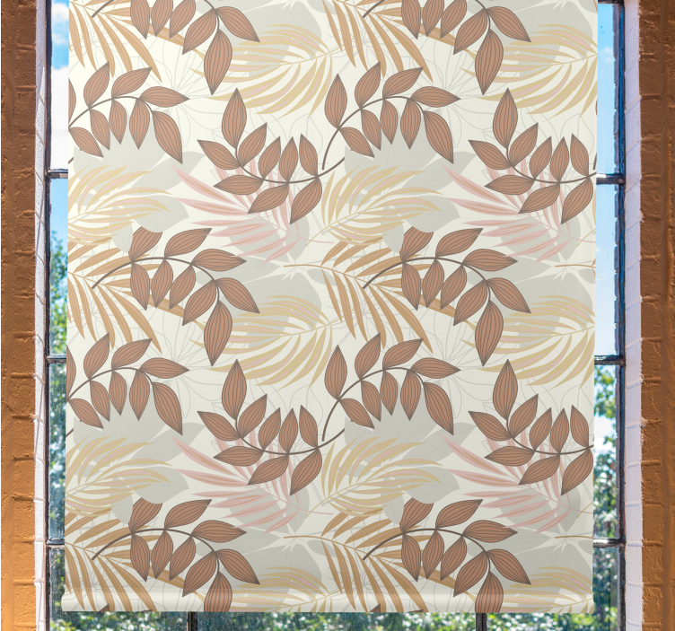 Estore de rolo flores e plantas padrão de folha delicada - TenStickers