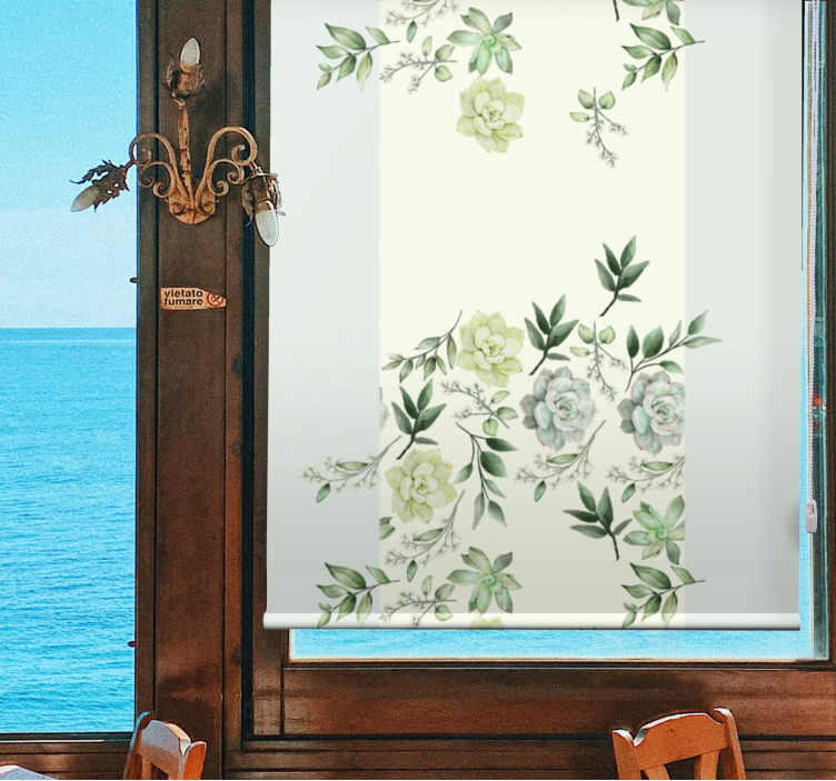 Estore de rolo elegantes padrão floral verde - TenStickers