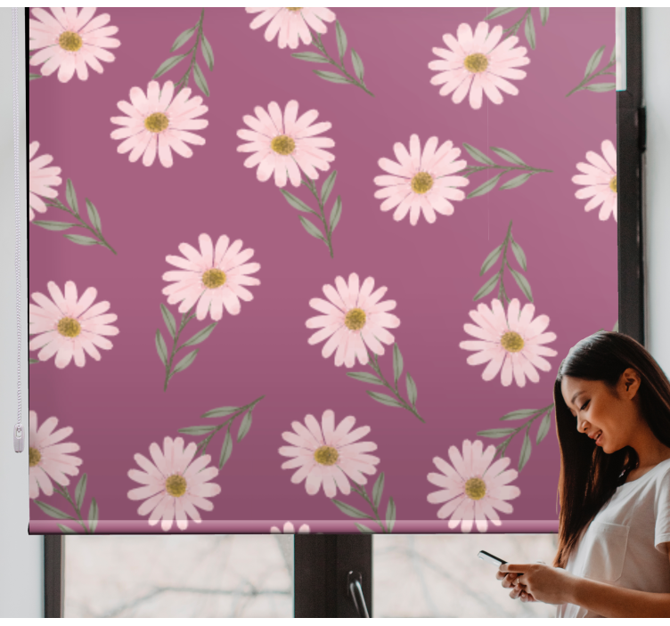 Estore de rolo flores e plantas tema floral margarida - TenStickers