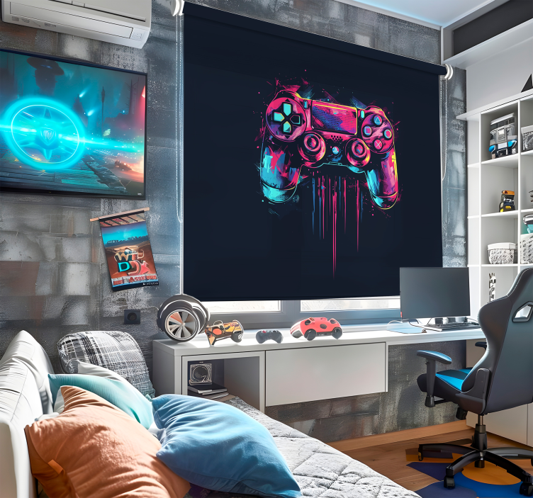 Estore de rolo de frikis controle azul e rosa - TenStickers