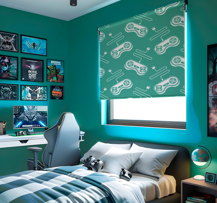 Estore de rolo de frikis padrão de controles brancos retrô - TenStickers