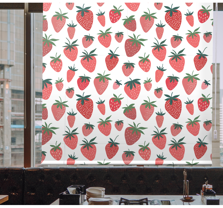 Estore de rolo frutas e verduras design de padrão de morango - TenStickers