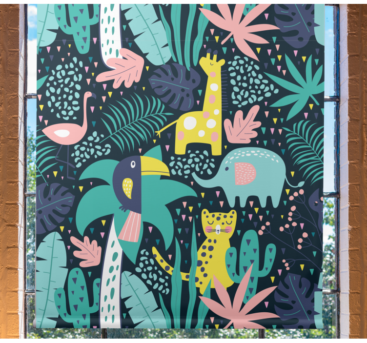 Estore de rolo infantil animais nórdicos tropicais - TenStickers