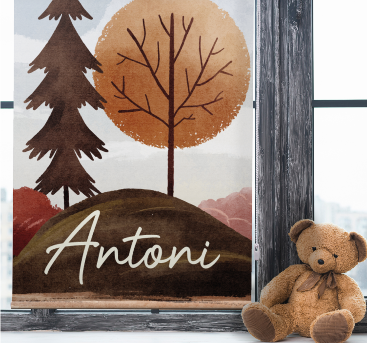 Estore de rolo infantil floresta nórdica com nome - TenStickers