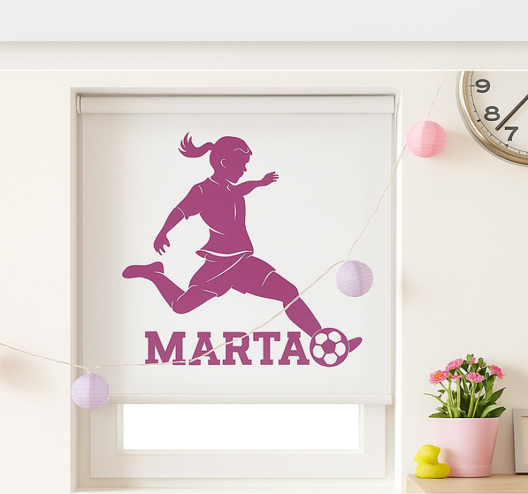 Estore de rolo infantil jogadora de futebol - TenStickers