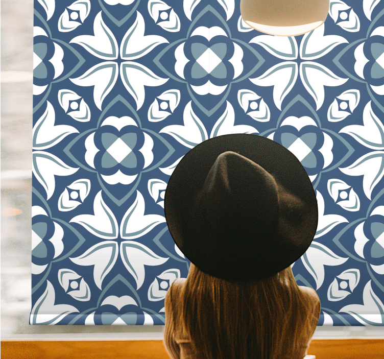 Estore de rolo modernos formas geométricas elegantes em azul - TenStickers