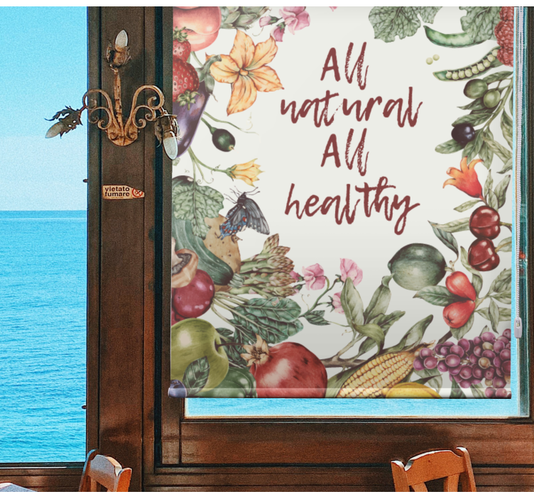 Estore de rolo para cozinha tudo natural e saudável - TenStickers