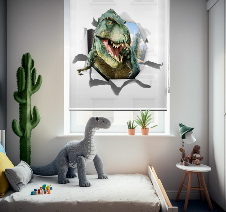 Estore de rolo infantil t-Rex raivoso 3D - TenStickers