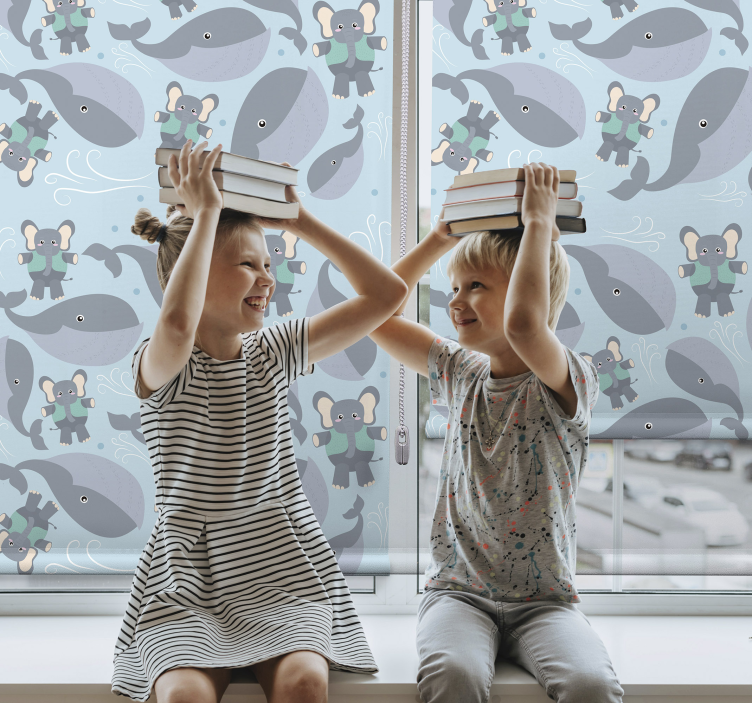 Estore de rolo quarto de bebé animais brincalhões - TenStickers