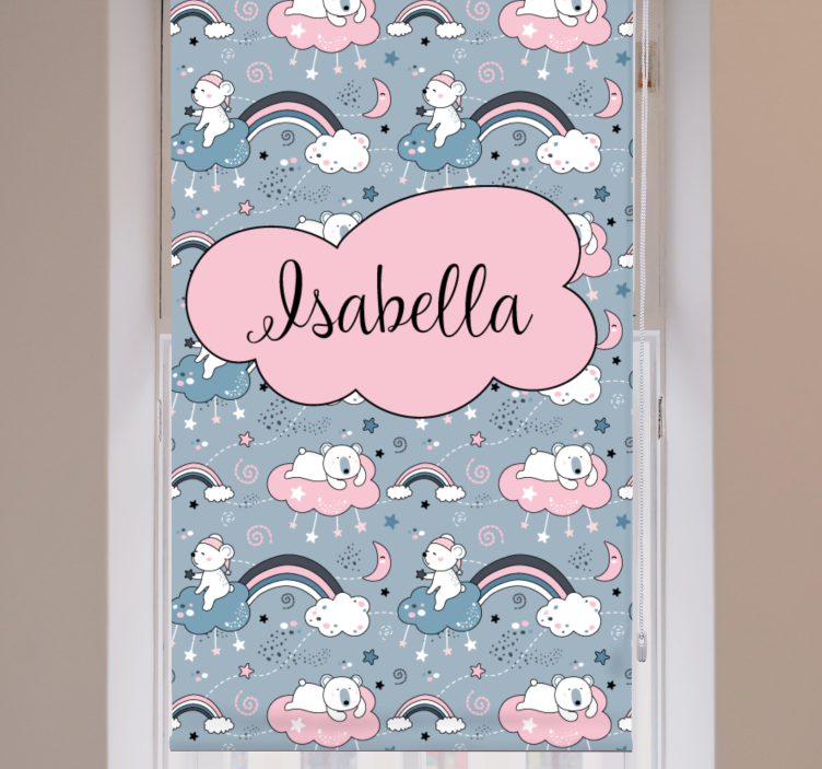 Estore de rolo infantil urso arco-íris com nome - TenStickers