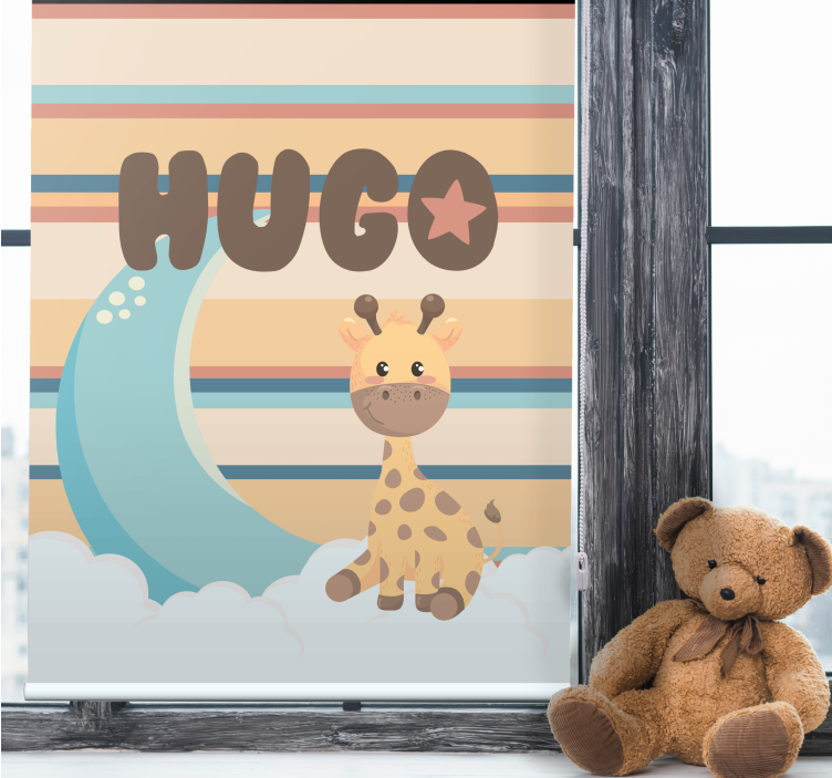 Estore de rolo quarto de bebé girafa com nuvens - TenStickers