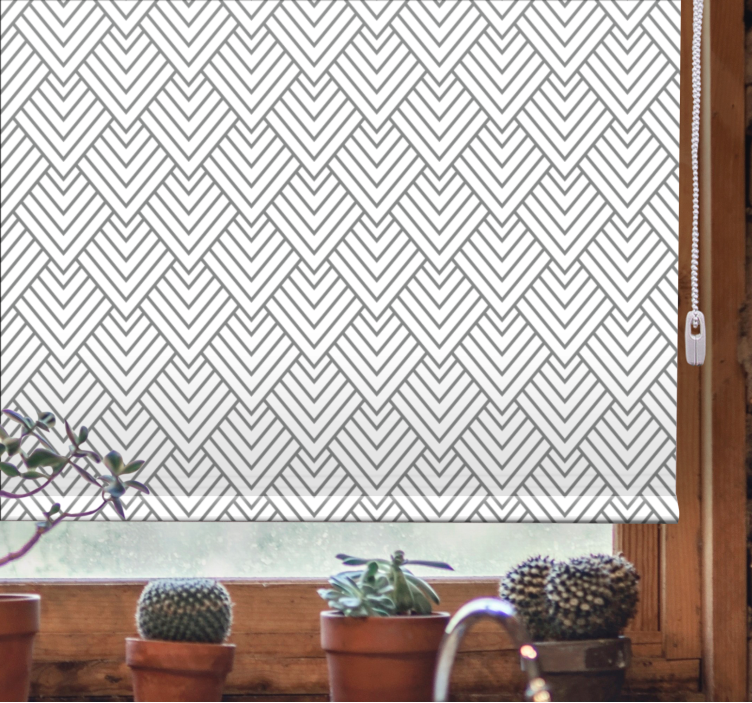 Estore de rolo casa de banho design chevron cinza - TenStickers