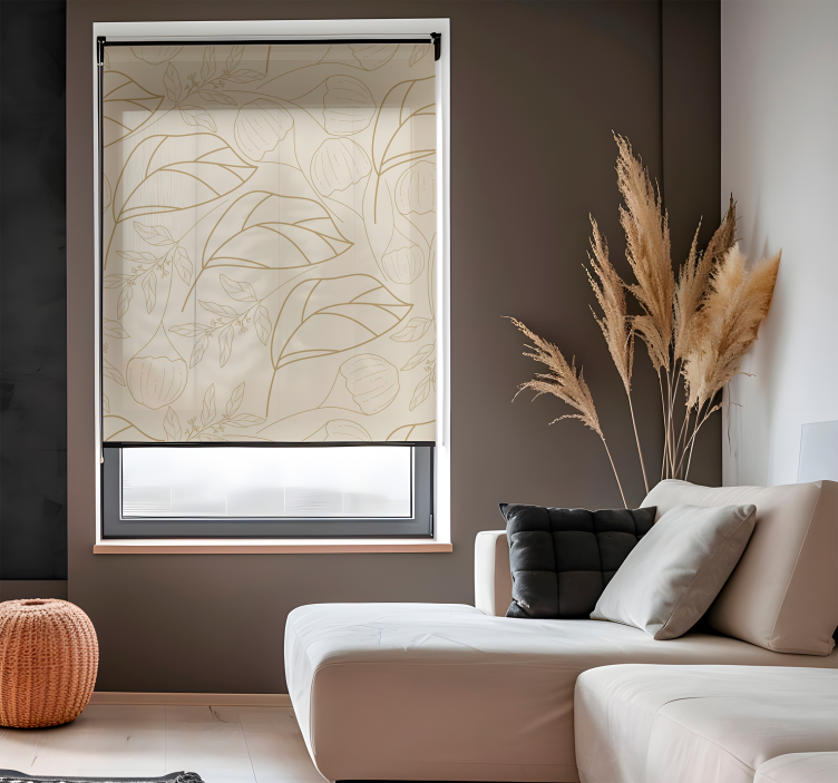 Estore de rolo elegantes padrão de plantas finas - TenStickers