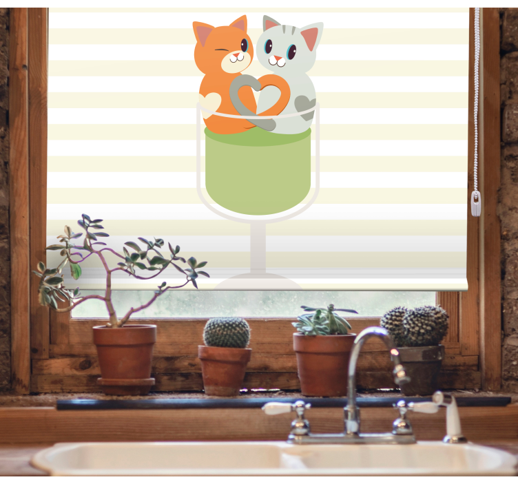 Estores de rolo de animais companheiros de gatos fofos - TenStickers