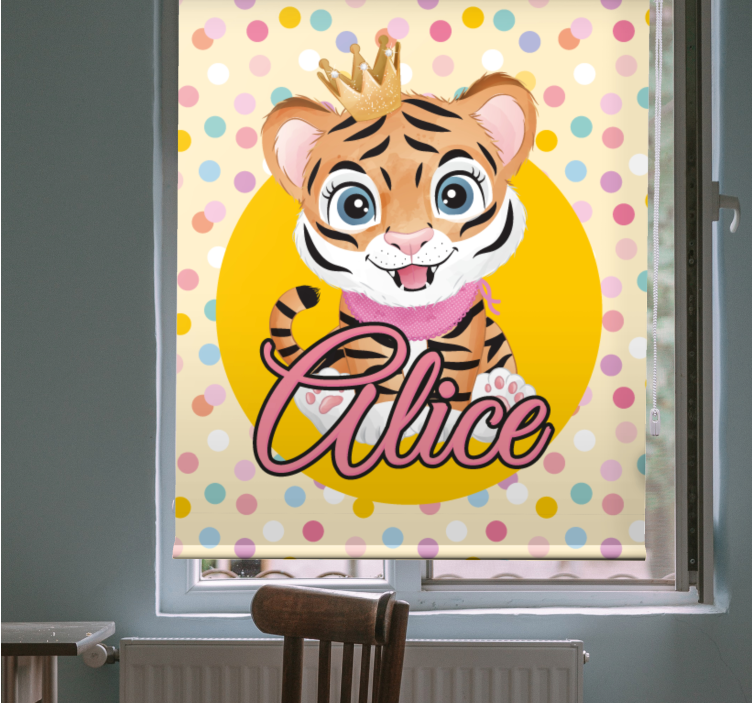 Estore de rolo infantil tigre bebê personalizado - TenStickers
