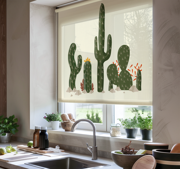 Estores de rolo cactos plantas grandes - TenStickers