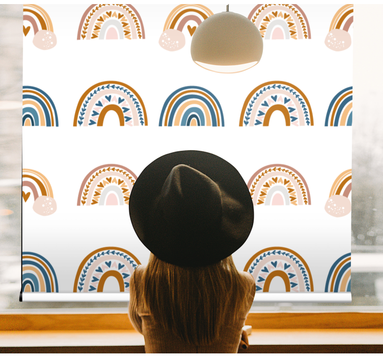 Padrão de cego do arco-íris de outono desenhado à mão - TenStickers