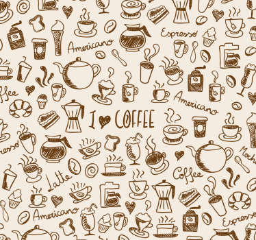 Estore de rolo para cozinha padrão de café - TenStickers