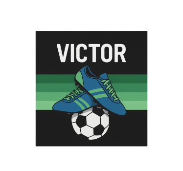 Estore de rolo infantil chuteiras de futebol com nome - TenStickers
