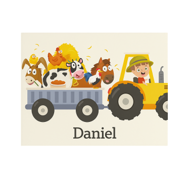 Estore de rolo personalizável trator agrícola com nome - TenStickers
