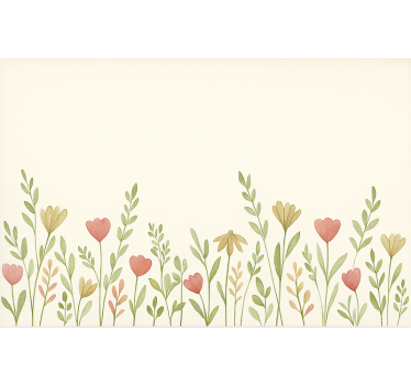 Estore de rolo para cozinha borda de flores do campo - TenStickers