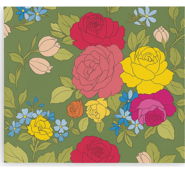 Estore de rolo para cozinha padrão floral de rosas - TenStickers
