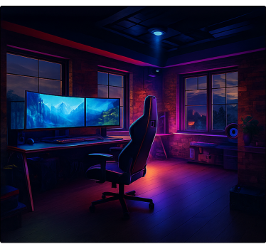 Estore de rolo frikis configuração de jogo neon futurista - TenStickers