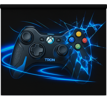 Estore de rolo frikis controle azul neon quebrado - TenStickers