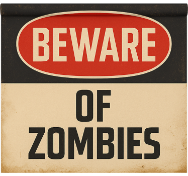 Estore de rolo frikis cuidado com os zumbis - TenStickers