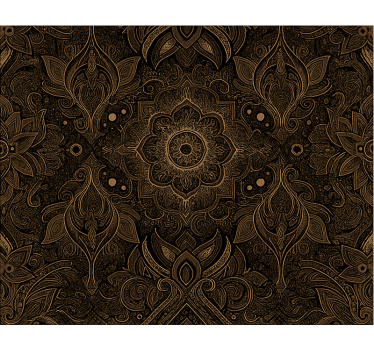 Estore de rolo sala de jantar mandala preta e dourada - TenStickers