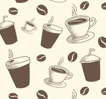 Estore de rolo para cozinha com estampas de xícaras de café - TenStickers
