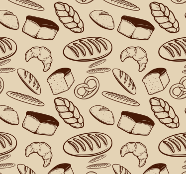Estore de rolo para cozinha padrão de elementos de padaria - TenStickers
