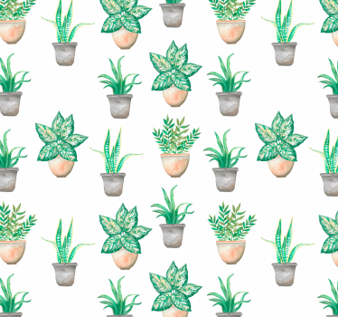 Estore de rolo para cozinha estampado de folhagens em vasos - TenStickers