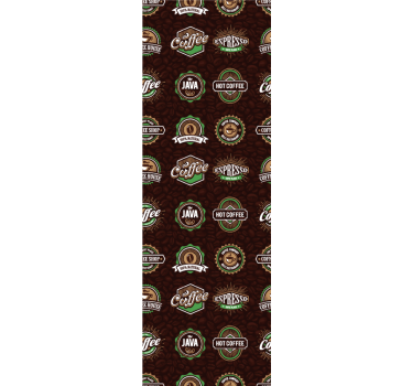 Estore de rolo para cozinha padrão de emblemas de café - TenStickers