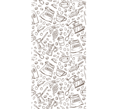 Estore de rolo para cozinha conjunto com motivo de café - TenStickers