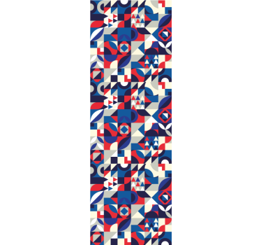 Estore de rolo para cozinha padrão mosaico vermelho e azul - TenStickers