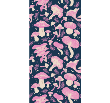 Estore de rolo para cozinha padrão de cogumelos rosa - TenStickers