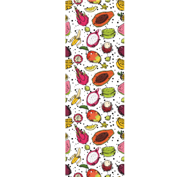 Estore de rolo para cozinha esboço de frutas exóticas - TenStickers